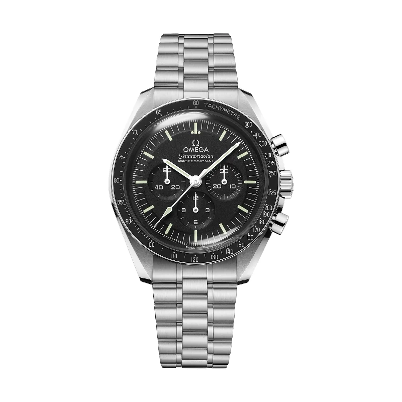men's dive watches with sophisticated style -Speedmaster Moonwatch Professional Co‑Axial Master Chronometer Hesalite 42mm - Black on Bracelet