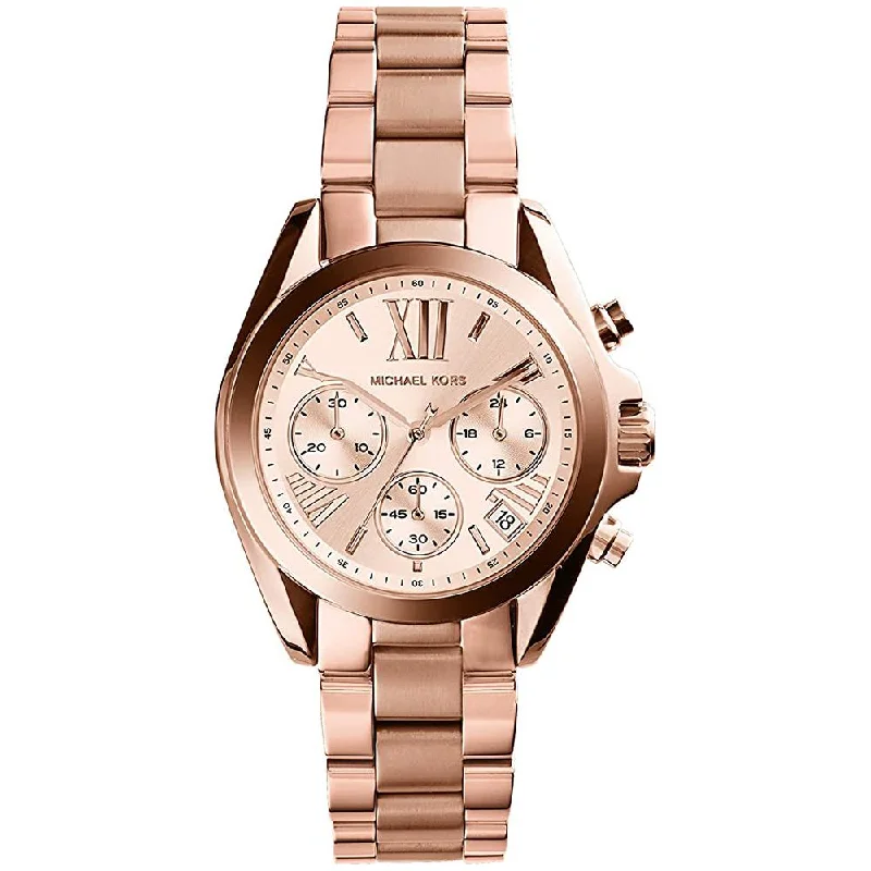 Men's Medium Size Design Dress Watches-Michael Kors MK5799 Ladies Bradshaw Mini Rose Gold Watch Men's Medium Size Design Dress Watches-Michael Kors MK5799 Ladies Bradshaw Mini Rose Gold Watch