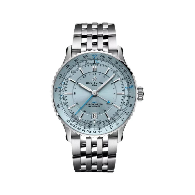eyeglass-frame matching-Navitimer Automatic GMT 41 - Light Blue