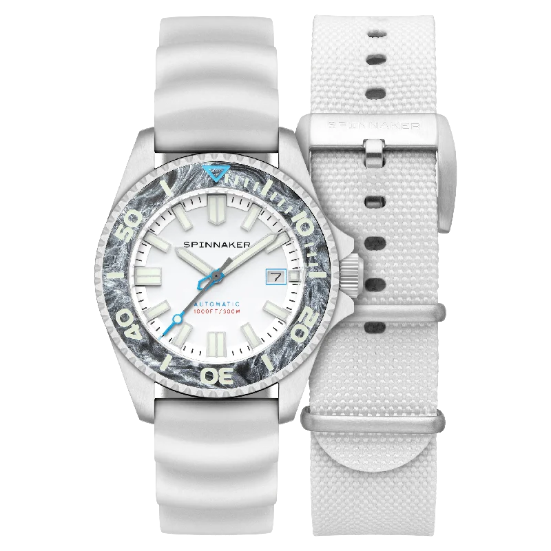 men's skeletonized watches for distinguished professionals -Spinnaker Tesei Forged Carbon Automatic White Frost Limited Edition