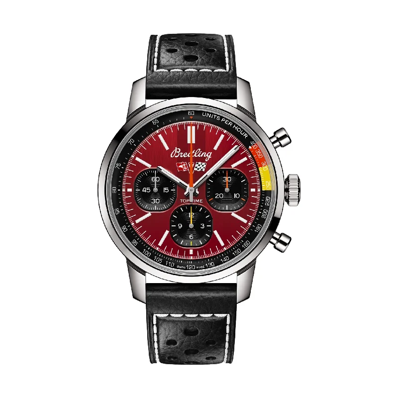 men's digital watches with timer display function -Top Time B01 Chevrolet Corvette Stainless Steel - Red