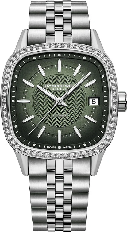 women's Raymond Weil with polyurethane straps -Raymond Weil Freelancer 60 Lab Green Ladies Bracelet women's Raymond Weil with polyurethane straps -Raymond Weil Freelancer 60 Lab Green Ladies Bracelet
