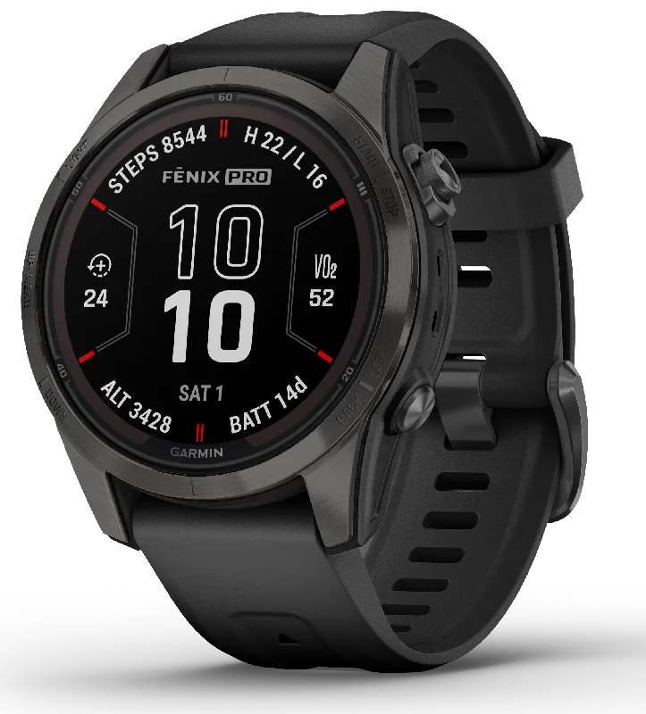 Smart Watches for Mens Mobile Payment-Garmin Fenix 7S Pro Sapphire Solar Carbon Grey Titanium