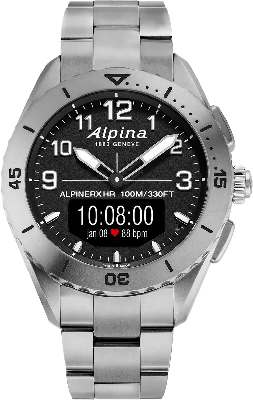 Smart Watches for Mens Sporty-Alpina Watch AlpinerX Alive Titanium Smartwatch