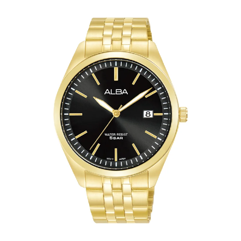 men's digital watches with magnifying style design -ALBA AS9S06X PRESTIGE QUARTZ 3 HANDS DATE MEN WATCH