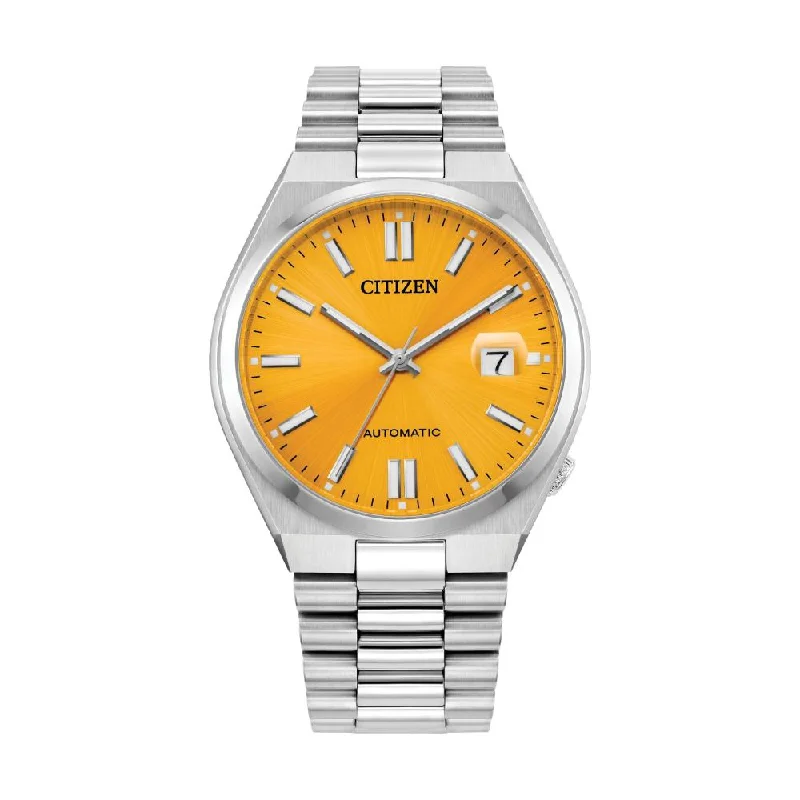 men's GMT watches with dual time zone design -NJ015 "Tsuyosa" Sunray Yellow