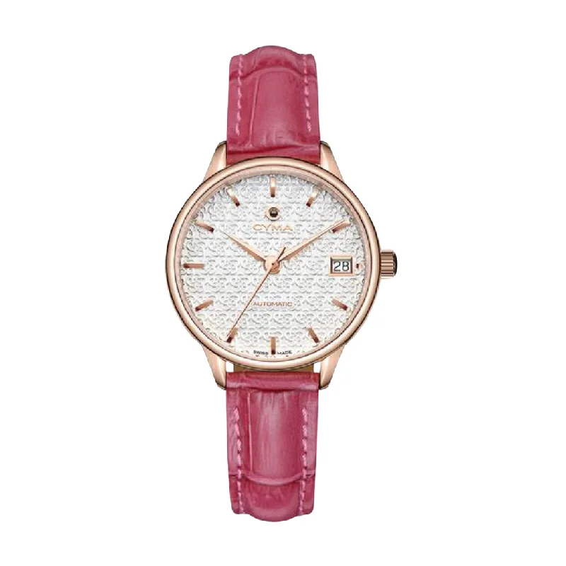 women's mechanical watches with SuperLuminova design -CYMA CLASSIC W02-00802-003 AUTOMATIC PINK LEATHER STRAP WOMEN WATCH women's mechanical watches with SuperLuminova design -CYMA CLASSIC W02-00802-003 AUTOMATIC PINK LEATHER STRAP WOMEN WATCH
