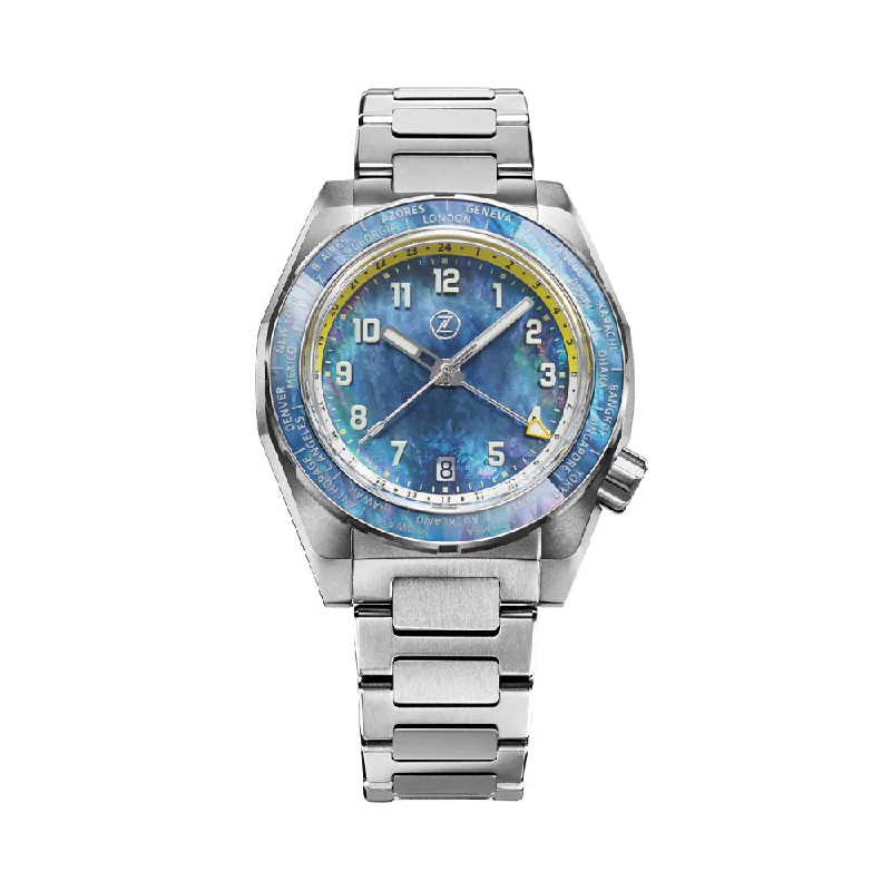men's self-winding field watches -Thresher Titanium 41mm - Blue Mother of Pearl on Bracelet