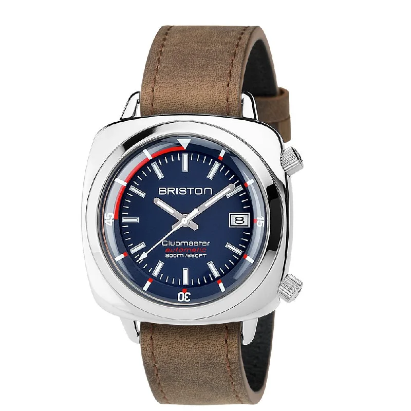elegant men's skeletonized watches with refined design -Briston Clubmaster Diver Automatic Steel Blue elegant men's skeletonized watches with refined design -Briston Clubmaster Diver Automatic Steel Blue