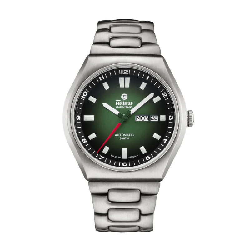 men's Seiko alarm design watches -TUTIMA GLASHÜTTE M2 COASTLINE 6150-08 AUTOMATIC MEN WATCH