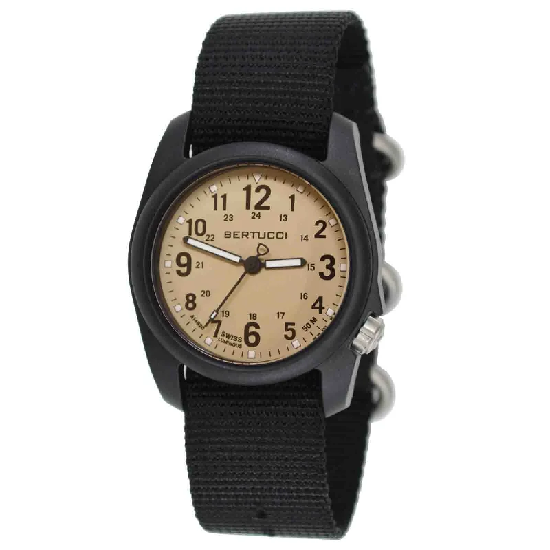 men's field watches for water sports -Bertucci DX3 Field Khaki Black