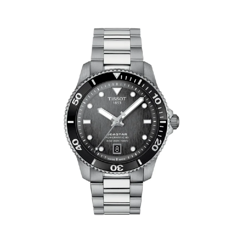 men's field watches with curved style design -Seastar 1000 Automatic 40mm - Black on Bracelet