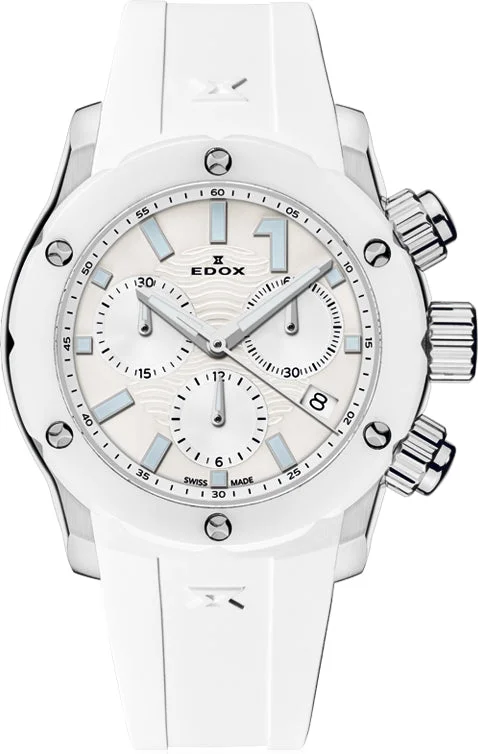women's mechanical watches with Japanese SuperLuminova display function -Edox Watch CO-1 Chrono Chronolady