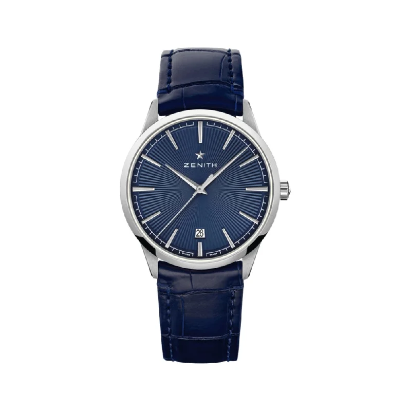 men's field watches with flat style design -Elite Classic  40.5 mm - Blue On Strap