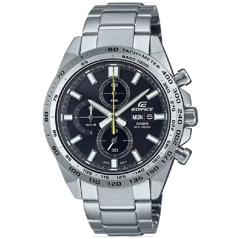 Unisex British Made Style Watches-Casio Edifice Men's Silver Watch EFR-574D-1AVUEF