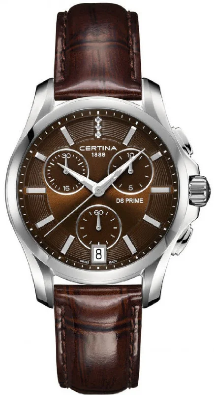 women's Certina with moon phase display function -Certina DS Prime Lady Round Chrono Quartz women's Certina with moon phase display function -Certina DS Prime Lady Round Chrono Quartz