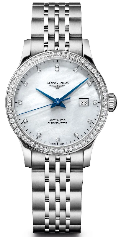 women's Longines curved design for comfort -Longines Record Ladies