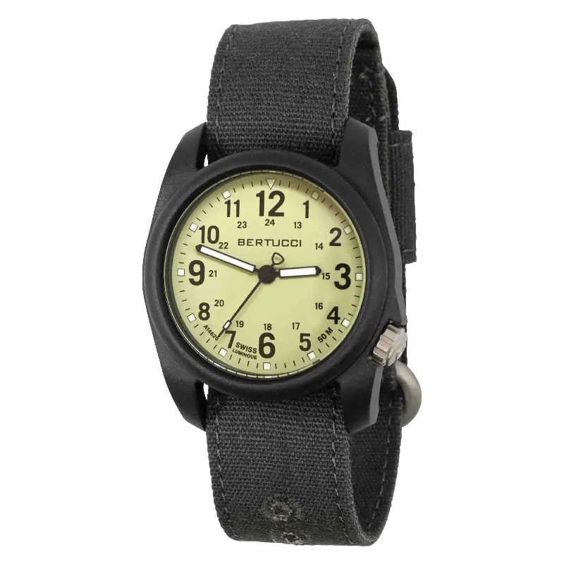 men's field watches with special edition design -Bertucci DX3 Canvas Saguaro Faded Black