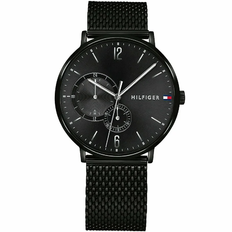 Men's Oval Case Design Dress Watches-Tommy Hilfiger 1791507 Men's Black Watch