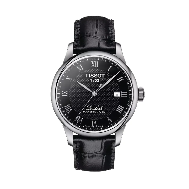 men's chronograph watches with SuperLuminova design -Le Locle Powermatic 80 39.3mm - Black on Leather Strap men's chronograph watches with SuperLuminova design -Le Locle Powermatic 80 39.3mm - Black on Leather Strap