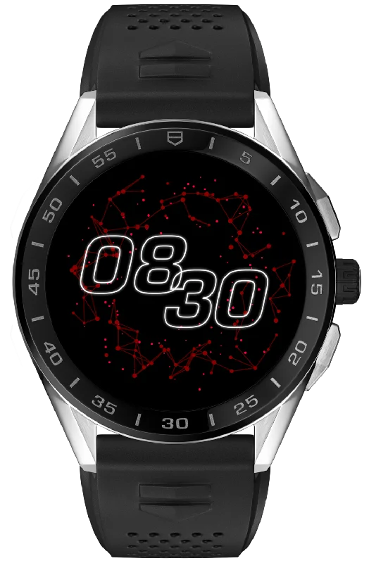 Smart Watches for Mens Classic-TAG Heuer Watch Connected 45 Steel Black Rubber D