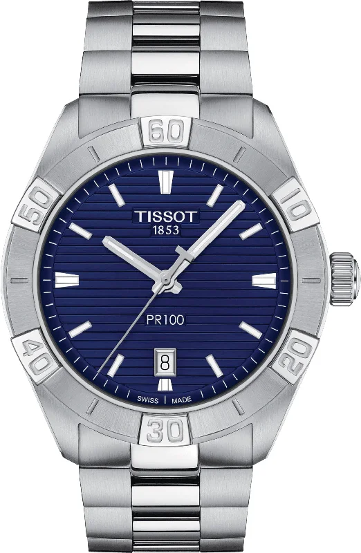 men's mechanical watches with tide design -Tissot PR 100 Sport