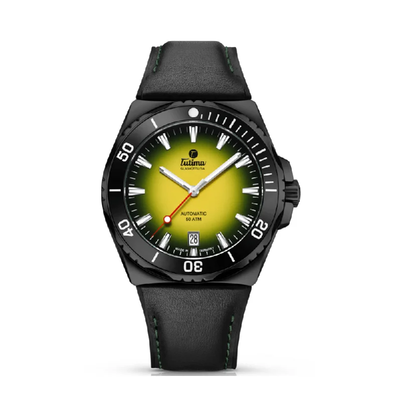 men's Seiko vibration alert design watches -TUTIMA GLASHÜTTE M2 SEVEN SEAS S 6156-11 AUTOMATIC MEN WATCH