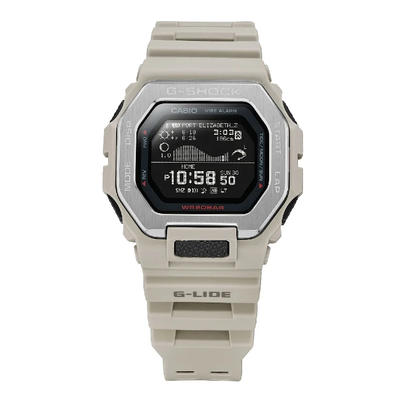 men's skeletonized watches for watch enthusiasts -G-Shock GBX100 G-Lide Digital Natural Surf Beige
