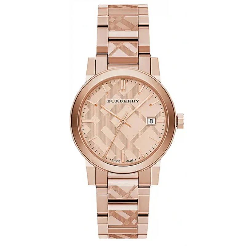 Unisex Business Meeting Design Watches-Burberry BU9039 The City Engraved Check Rose Gold 38mm Watch Unisex Business Meeting Design Watches-Burberry BU9039 The City Engraved Check Rose Gold 38mm Watch