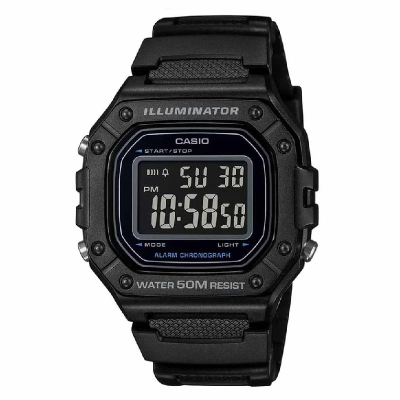 Unisex Occasional Style Watches-Casio Watch Chronograph Digital Black W-218H-1BVDF
