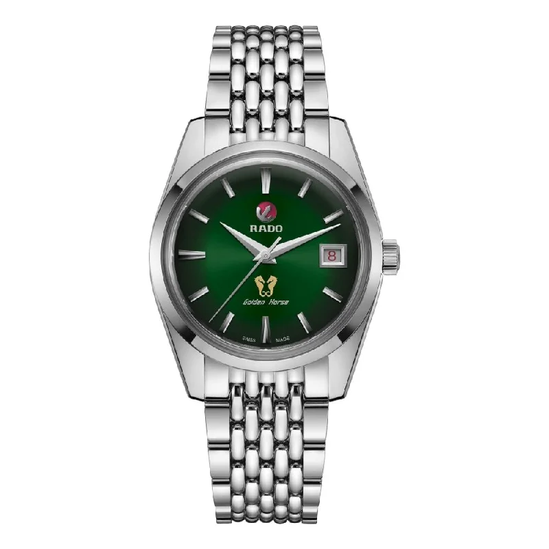 enamel-dial dress watches-Golden Horse Automatic Green Dial