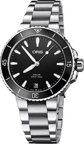women's mechanical watches with moon phase design -Oris Watch Aquis Lady Date