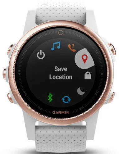 Mens Smart Watch Parts-Garmin Watch Fenix 5S Rose Gold White Band