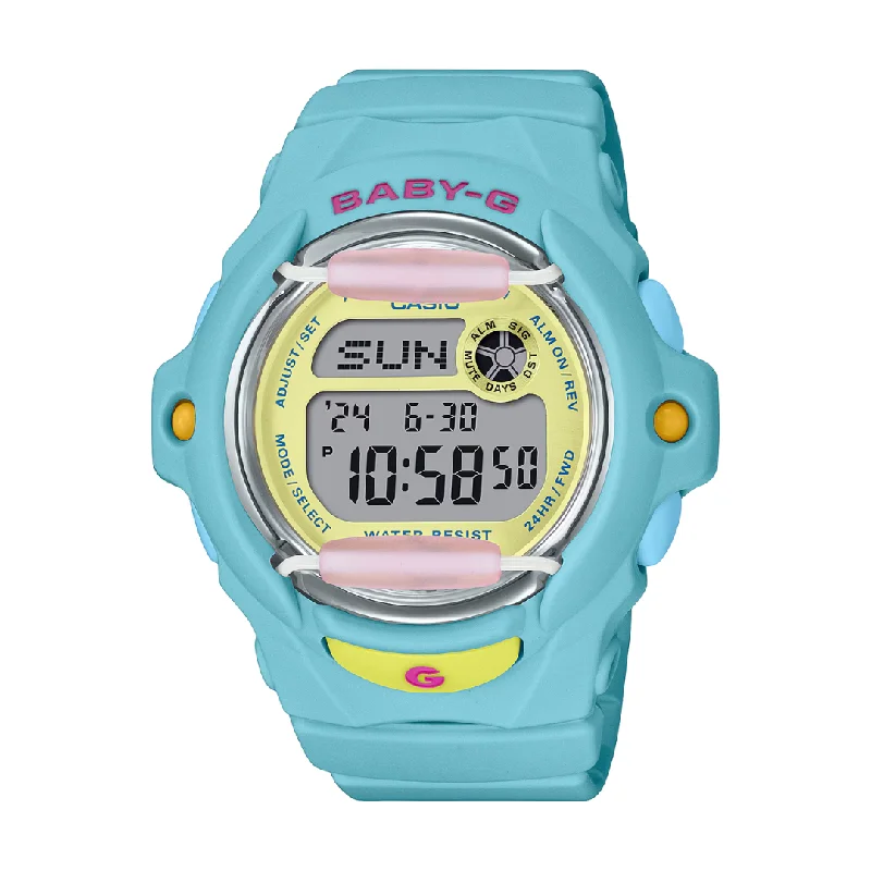 women's Casio elegant watches -CASIO BABY-G BG-169PB-2DR DIGITAL BLUE WATCH
