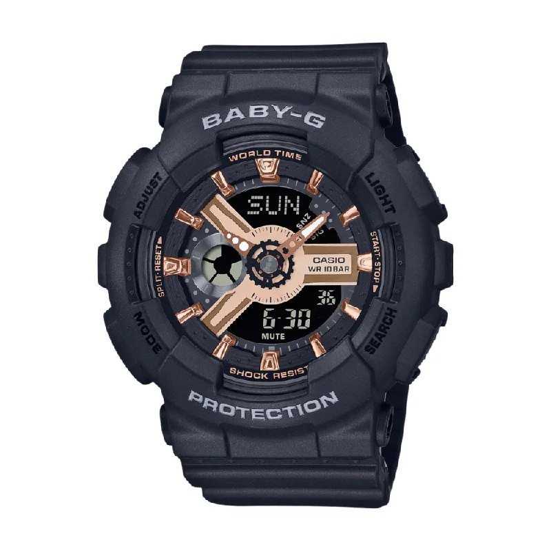 women's Casio for water sports -CASIO BABY-G BA-110XRG-1ADR ANALOG-DIGITAL BLACK WATCH