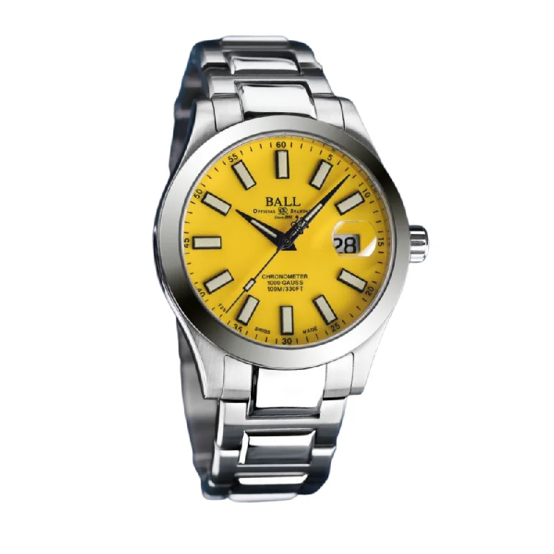 men's mechanical watches with rugged design -BALL ENGINEER III NM9026C-S39CJ-YE MARVELIGHT CHRONOMETER MEN WATCH