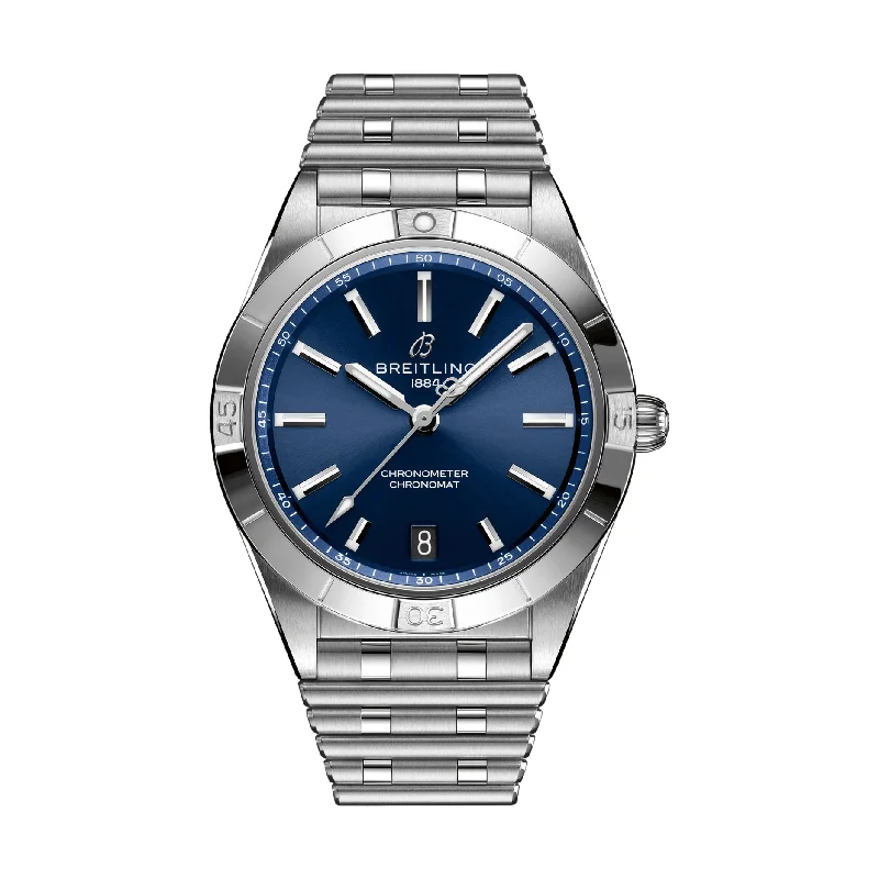 men's GMT watches with chronograph design -Chronomat Automatic 36mm Stainless Steel - Blue men's GMT watches with chronograph design -Chronomat Automatic 36mm Stainless Steel - Blue