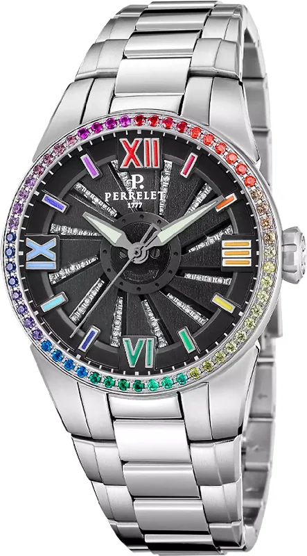 women's mechanical watches with day-night design -Perrelet Turbine Lady Aurora Bracelet women's mechanical watches with day-night design -Perrelet Turbine Lady Aurora Bracelet