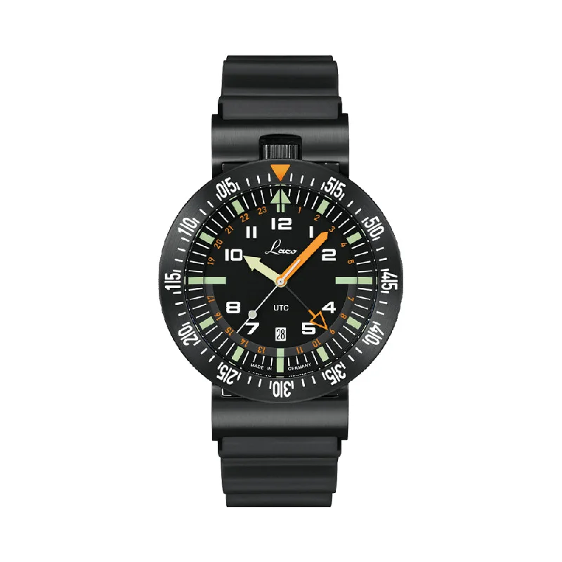 men's chronograph watches with solar design -Squad Atacama UTC Quartz 46mm - Black on Rubber Strap men's chronograph watches with solar design -Squad Atacama UTC Quartz 46mm - Black on Rubber Strap