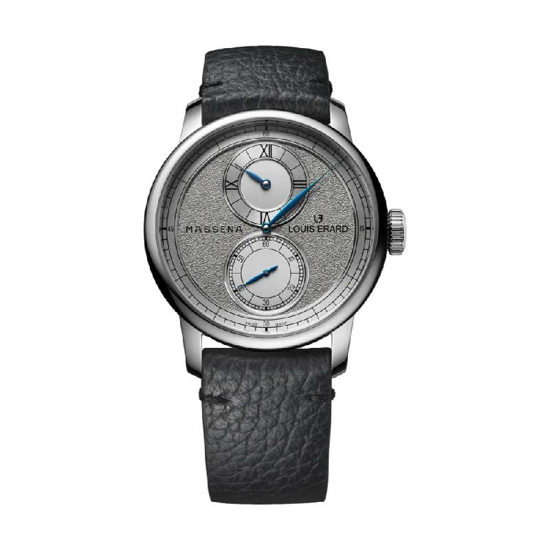 men's digital watches with stopwatch style design -Le Regulateur Louis Erard x Massena LAB Silver