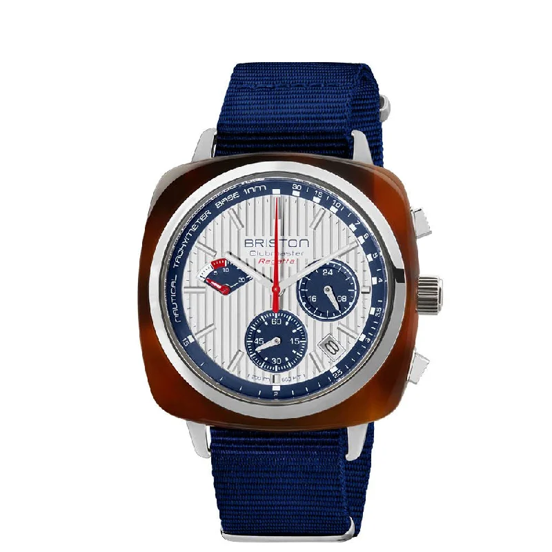 premium men's skeletonized watches with intricate movement -Briston Clubmaster Regatta Chrono White premium men's skeletonized watches with intricate movement -Briston Clubmaster Regatta Chrono White