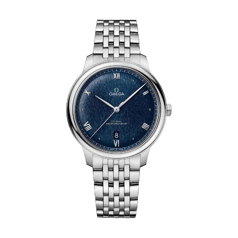 men's digital watches with self-winding display function -De Ville Prestige Co-Axial Master Chronometer 40mm - Blue on Bracelet