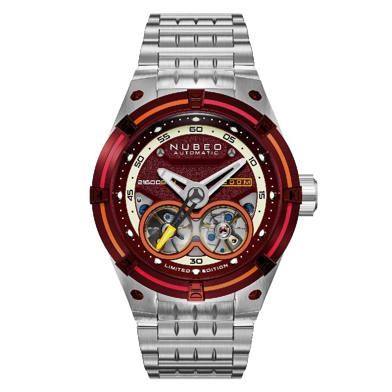 limited edition men's skeletonized watches with custom designs -Nubeo Galileo Automatic Dark Red Limited Edition limited edition men's skeletonized watches with custom designs -Nubeo Galileo Automatic Dark Red Limited Edition