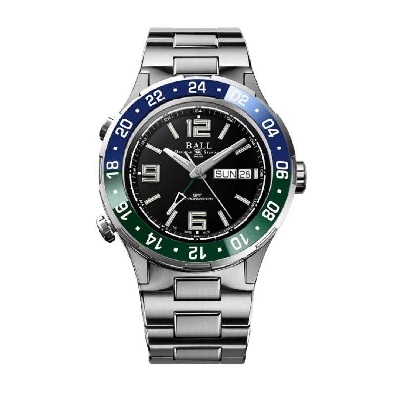 men's mechanical watches with chime display -BALL ROADMASTER DG3030B-S9CJ-BK LIMITED EDITION MARINE GMT MEN WATCH
