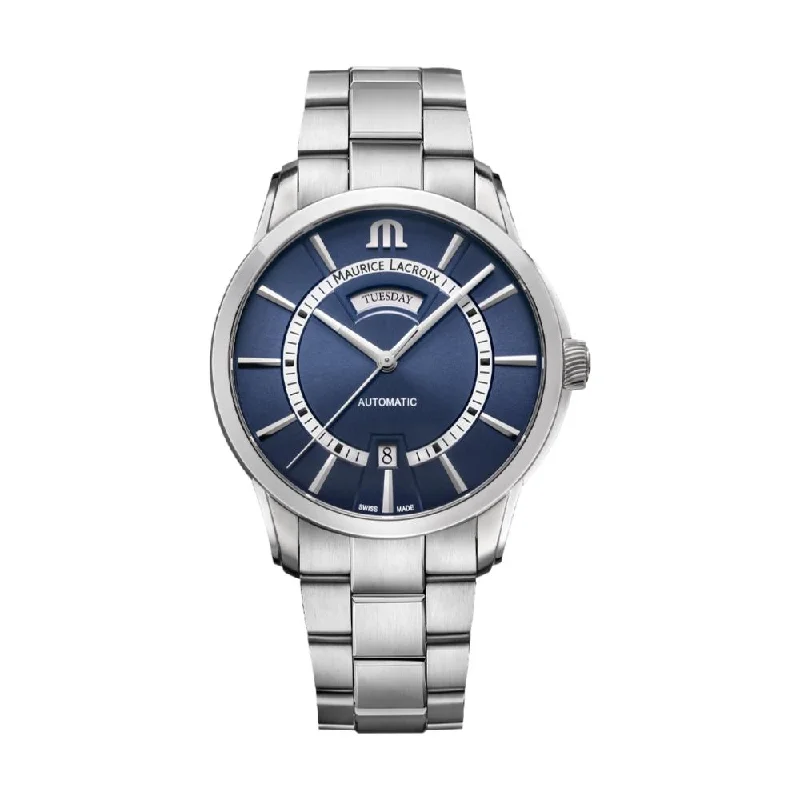 18k-gold dress watches-Pontos Day Date 40.5 mm - Blue