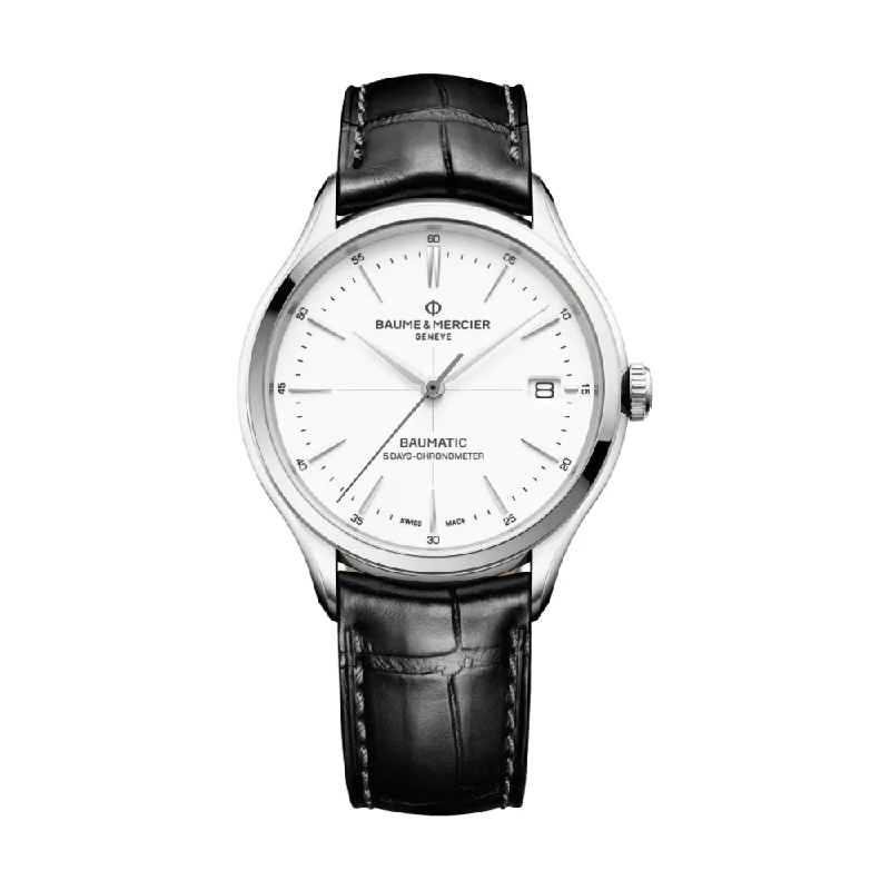 men's digital watches with vibration alert style design -Clifton 10518 Baumatic COSC Certified, 40mm