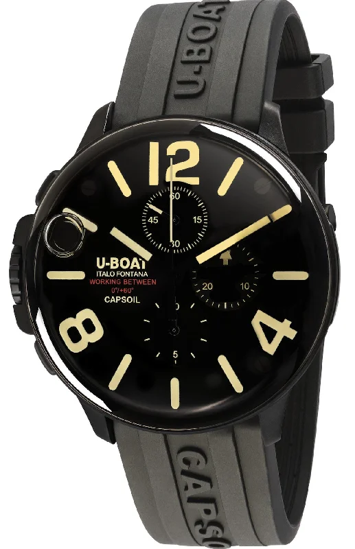 men's mechanical watches with GMT function -U-Boat Capsoil 45 Chrono DLC
