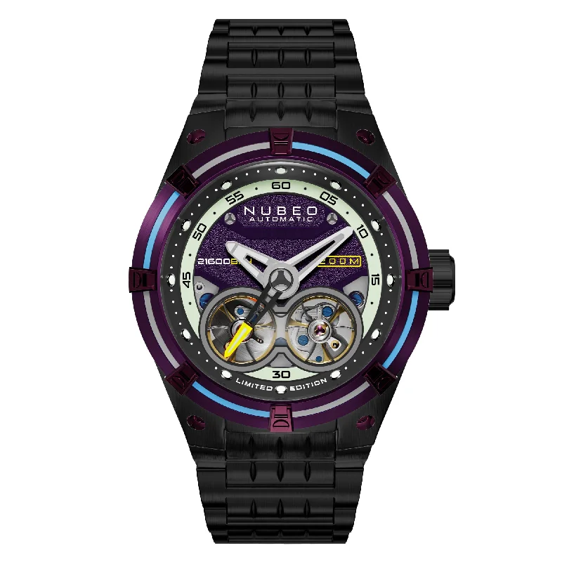 classic men's skeletonized watches -Nubeo Galileo Automatic Purple Black Limited Edition classic men's skeletonized watches -Nubeo Galileo Automatic Purple Black Limited Edition