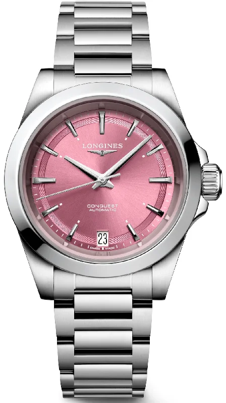 women's Longines with leather straps -Longines Conquest Ladies