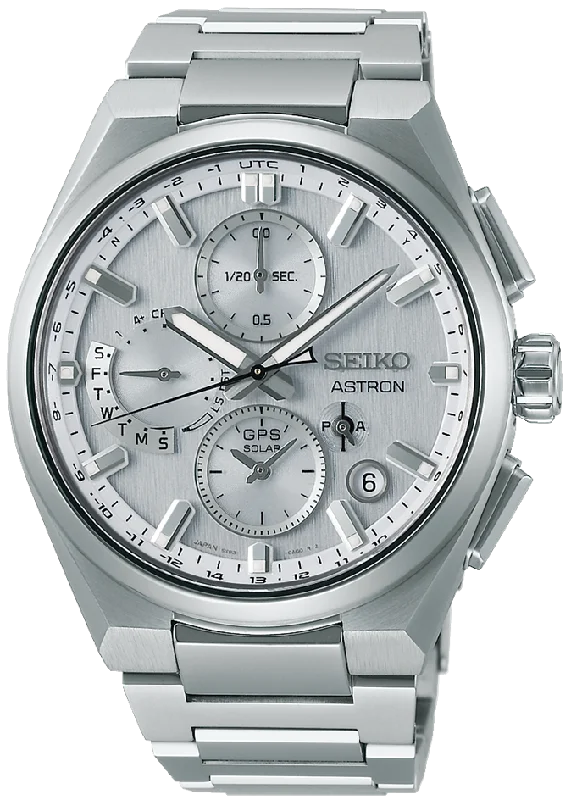 men's chronograph watches with minimalist style design -Seiko Astron GPS Solar Dual Time Chronograph men's chronograph watches with minimalist style design -Seiko Astron GPS Solar Dual Time Chronograph
